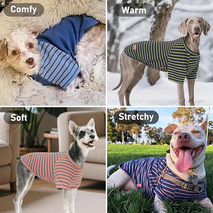 KYEESE 2Pack Dog Sweater Stretchy Cat Clothes Soft Pet Coat Comfy Pet Fleece Sweater Lightweight Dogs Sweatshirt Cat Sweaters with Sleeves Pullover Dog Sweaters for Small Dogs Girl for Cold Weather