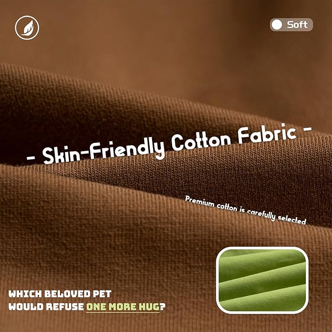 Koneseve Dog Shirts 2 Pack Soft Tee Comfortable Pet Clothes for Small Pets Brown & Avocado Green M