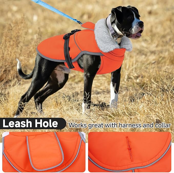 Lelepet Warm Dog Winter Coat Reflective Dog Jacket Fleece Vest Waterproof Windproof Cold Weather Coats with Adjustable Buckle Plush Turtleneck Pet Snowsuit for Small Medium Large Dogs,Yorshire,S