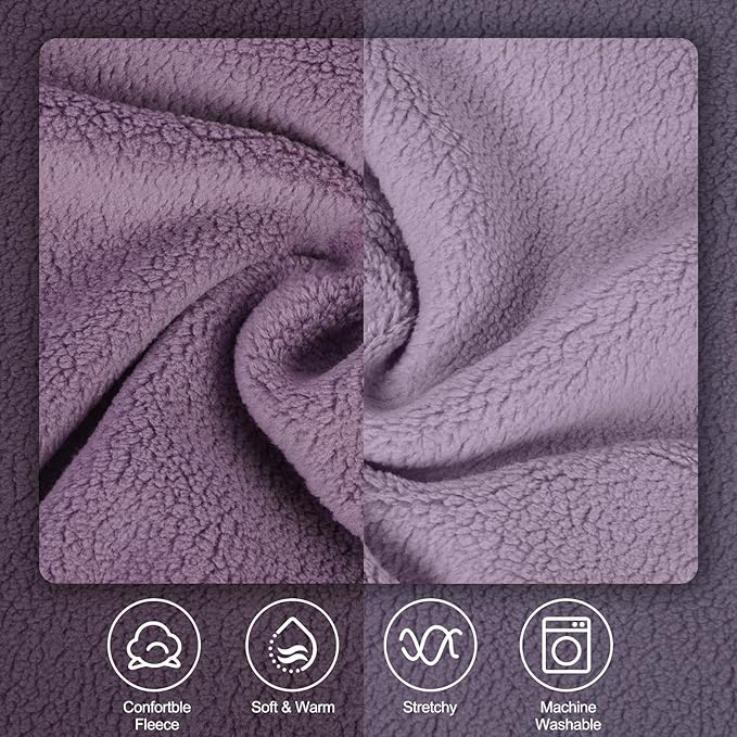 IECOii 2 Pack Fleece Dog Sweaters for Large Dogs - Stretchy & Warm Dogs Fleece Sweater for Labrador Boy Girl, Comfortable & Warm, Machine Washable, Fall & Winter (Size XXXL,Dark Purple & Light Purple)