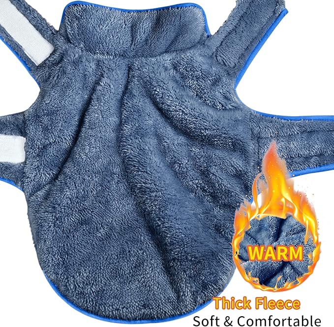 Malier Dog Winter Coat, Reversible Fleece Dog Cold Weather Coats, Windproof Warm Snow Puppy Jacket Vest Pet Clothes for Small Medium Large Dogs (Blue, X-Small)