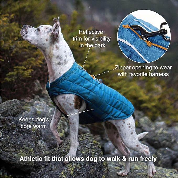 Kurgo Loft Dog Jacket - Reversible Cozy Coat for Outdoor Adventures - Water Resistant - Athletic Fit - Machine Washable Fabric - Reflective Dog Gear - X-Small - Deep Violet