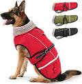 Dog Coat, Warm Dog Winter Coat Reflective Jacket Waterproof Fleece Vest, Pet Jacket Cozy for Cold Weather, Dogs Snowsuit Windproof, Adjustable Buckle for Large Extra Dogs