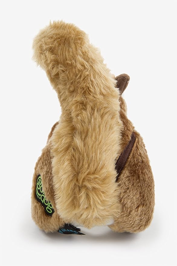 goDog Wildlife Chipmunk Squeaky Plush Dog Toy, Chew Guard Technology - Brown, Large