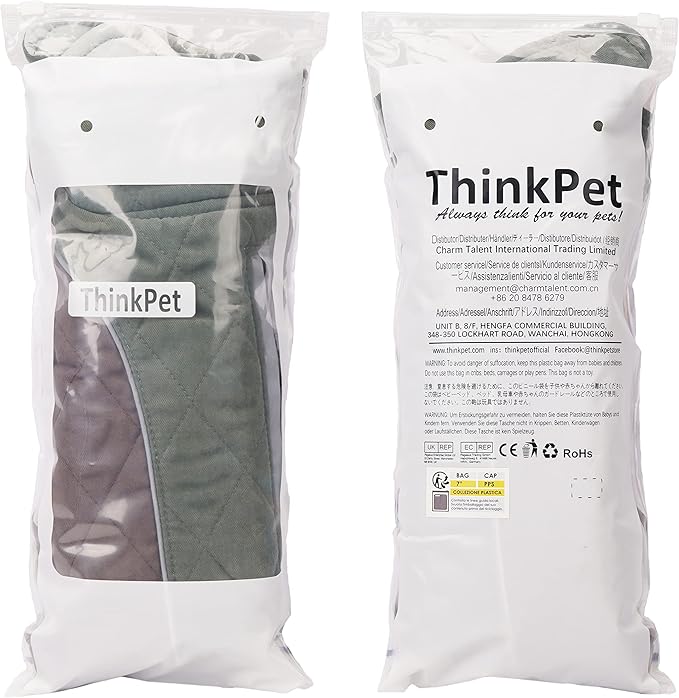 ThinkPet Dog Cold Weather Coats - Cozy Waterproof Windproof Reversible Winter Dog Jacket, Thick Padded Warm Coat Reflective Vest Clothes for Puppy Small Medium Large Dogs