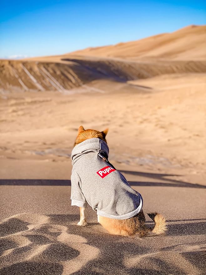 ChoChoCho Pup Dog Hoodie, Cat Hoodies - Stylish Streetwear Sweatshirt, Cotton Pet Clothing for Dog Cat Puppy Small Medium Large (5XL) - Gray