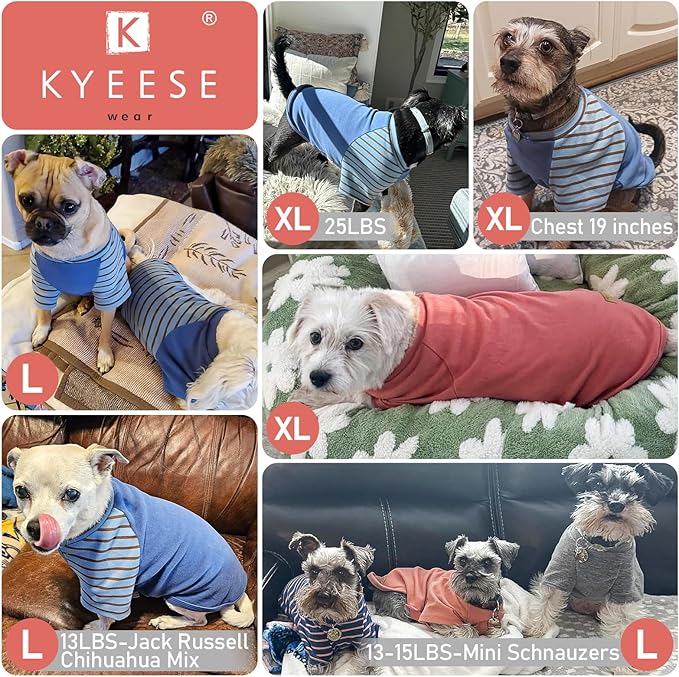 KYEESE 3Pack Dog Sweater Lightweight Dog Sweaters for Small Dogs Male Comfy Dogs Sweatshirt Pet Fleece Sweater with Sleeves Stretchy Cat Sweaters Soft Cat Clothes Pullover Pet Coat for Cold Weather