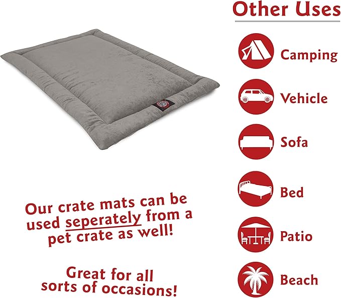 Majestic Pet Orthopedic Memory Foam Dog Crate Mat - Plush Pet Bed Pad for Crates & Kennels | USA Crafted | 42"x26" Villa Vintage