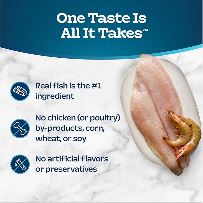 Blue Buffalo Tastefuls Natural Wet Cat Food Cans, Flaked Style, Fish and Shrimp Entrée in Gravy 3-oz Cans (Pack of 4)
