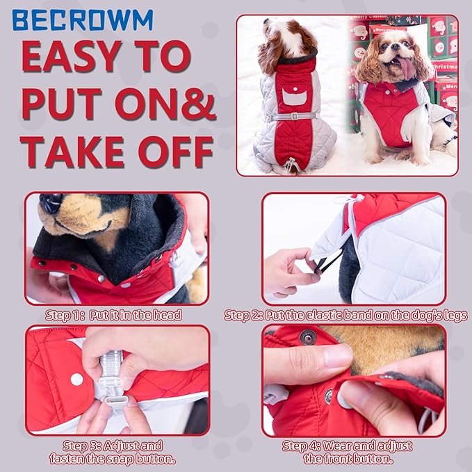 Dog Coat Dogs Winter Coat- Fleece Lined,Water-Resistant,Convertible Collar,Back Reflective Strip&Easy to Wear for Outdoor Walking Dog-Jacket(Orange, X-Large)