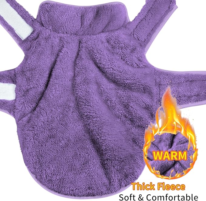 Malier Dog Winter Coat, Reversible Fleece Dog Cold Weather Coats, Windproof Warm Snow Puppy Jacket Vest Pet Clothes for Small Medium Large Dogs (Purple, Medium)