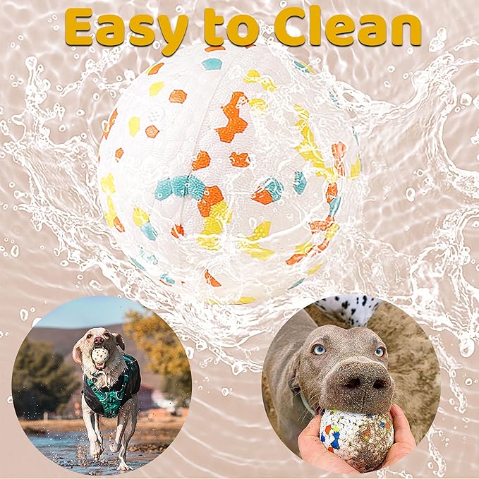 Dog Balls, Indestructible Dog Toy Ball for Aggressive Chewers, Durable High Elasticity Interactive Ball for Training Dog Catch and Fetch, Large Medium Small Dog and Puppies(3in, 4pcs)