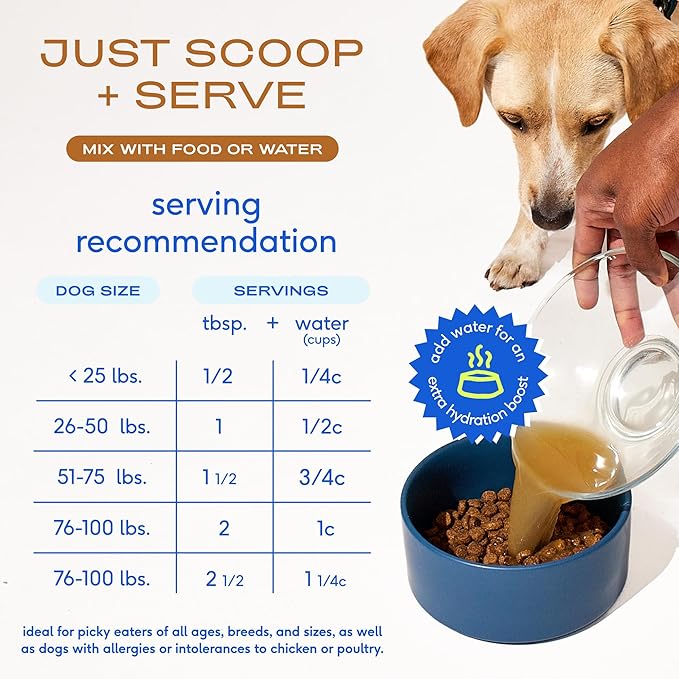 Native Pet Bone Broth for Dogs and Cats - Made with Real Beef Bone Broth, Dog Food Toppers for Picky Eaters- Provides Extra Hydration & Nutrition for Joint Strength, Immunity & Heart Health-192 Scoops