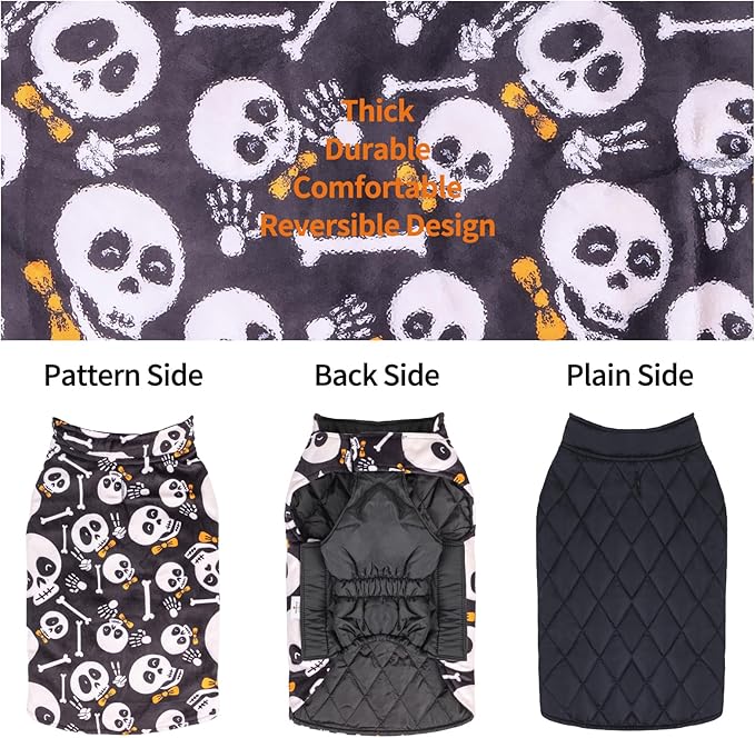 CuteBone Winter Dog Jacket - Waterproof & Windproof, Reversible, Soft Coat with Leash Hole, Thick & Adjustable for Small to Large Dogs