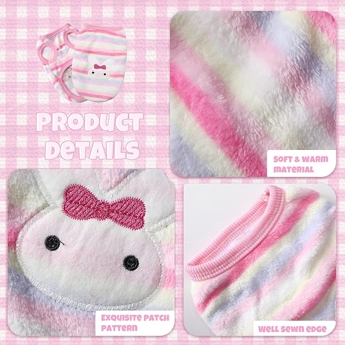 6 Pcs Puppy Clothes for Christmas Winter Warm Cute Pet Sweaters Flannel Dog Vest Paw Print Cat Clothes for Chihuahua Dachshunds Male Female Puppy(Animal Pattern,S(Body Length:9.8” Chest:13.8”))