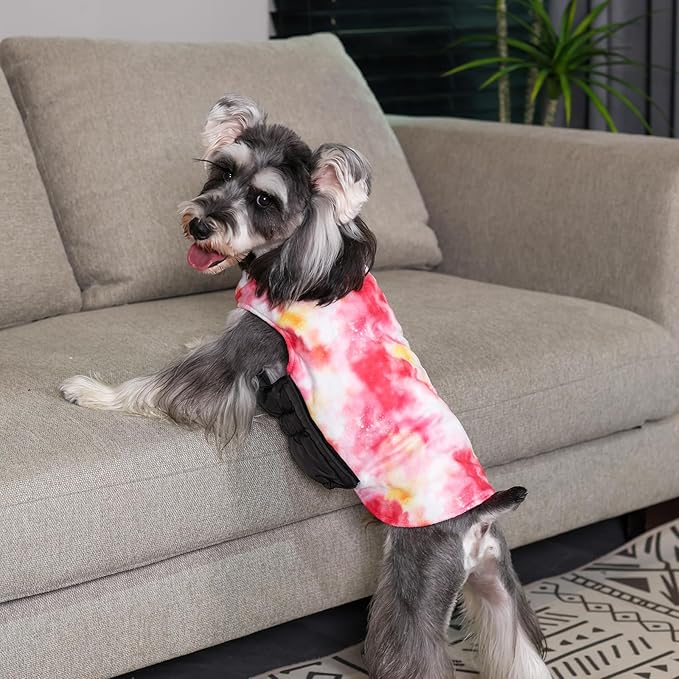 GMF29S Winter Dog Jacket Reversible Vest Soft Coat with Leash Hole for Small to Large Dogs, Windproof, Waterproof, Thick, Adjustable