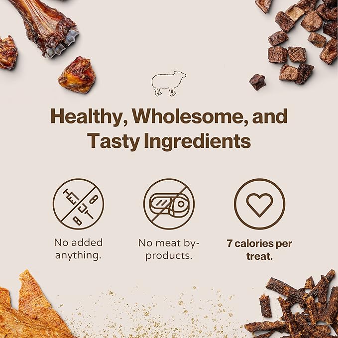 Lamb Cubes: Pure Lamb Dog Treats - All Natural Treats for Dogs. Vet Approved, Single Ingredient, Grain Free, Healthy & Nutritious Premium-Grade Meat, Tasty Treats for Dogs (Lamb Lung, 5oz)