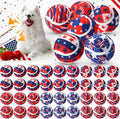 36 Pcs Independence Day Dog Squeaky Tennis Balls 2.5 Inch Interactive Pet Toys Ball for Small Medium Large Dog Plush Chew Toys Teeth Cleaning for Aggressive Chewers Cat Interactive Training