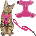 Voyager Escape Proof Cat Harness and Leash Set with Reflective Stitching, Neoprene Handle 5ft - Supports Small, Medium and Large Cats, Kittens for Walking by Best Pet Supplies - Fuchsia, XS