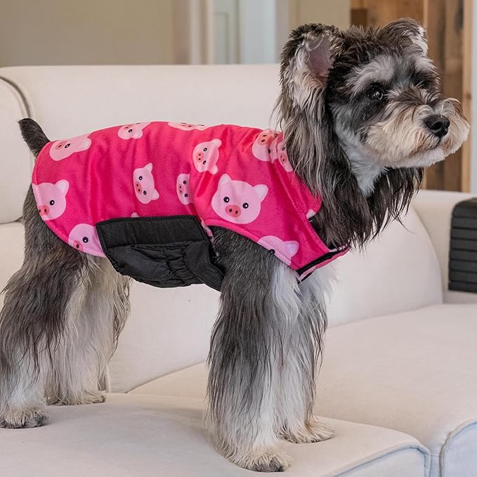 CuteBone Winter Warmth Reversible Jacket for Dogs - Waterproof, Windproof, Thick, Adjustable Soft Comfort Coat with Leash Hole for Small, Medium, Large Dogs