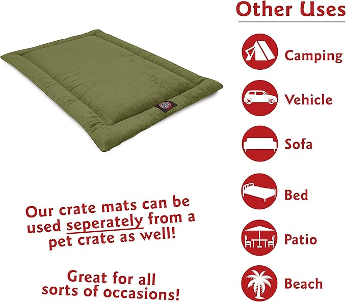 Majestic Pet Orthopedic Memory Foam Dog Crate Mat - Plush Pet Bed Pad for Crates & Kennels | USA Crafted | 30"x21" Villa Fern