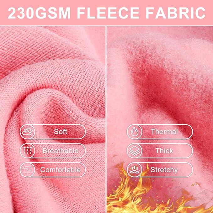 BEAUTYZOO Dog Hoodie & Cat Sweater for Small Dogs Puppy Girls Boys, Fleece Lined Warm Winter Fall Dog Clothes with Leash Hole and Pocket, Ultra-Soft Pet Jacket Coats Kitten Clothing, Pink M