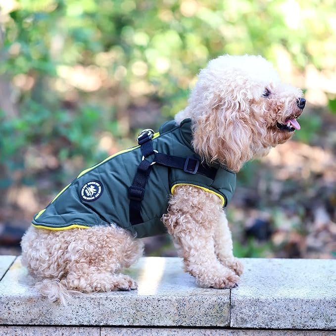 Norbi Dog Coat - Winter Jacket with Built-In Harness, Adjustable Warm Dog Coats for Small, Medium, Large Dogs - Cold Weather Providers