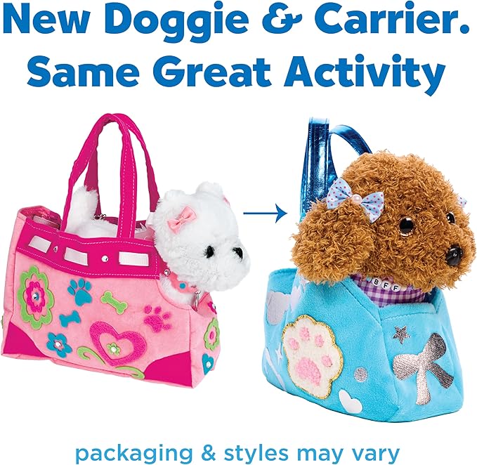Creativity for Kids Designer Doggie Kit | Adopt, Accessorize & Decorate Your Plush Pet | Toddler Purse & BFF Jewelry Gift for Girls | Encourages Imaginative Play & Fine Motor Skills (Ages 4+)