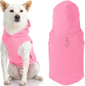 Gooby Fleece Vest Hoodie Dog Sweater - Pink, Medium - Warm Pullover Dog Hoodie with O-Ring Leash for Small to Medium Dogs