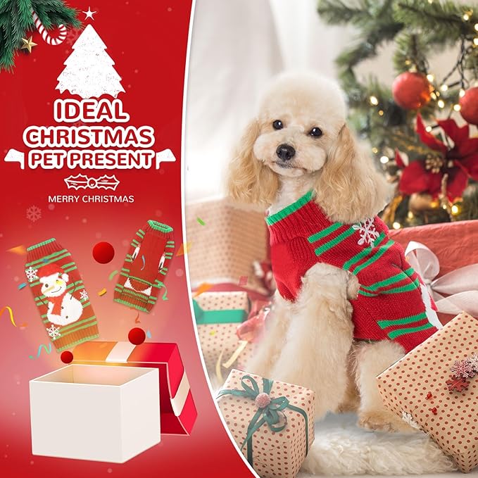 PETCARE Red Snowman Dog Sweater Christmas Dog Sweaters Vest Ugly Snow Xmas Puppy Costume Pet Holiday New Year Fall Winter Clothes for Small Medium Large Dogs Cats Pullover Sweaters Outfits,X-Large