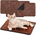 4 Pcs Self Heating Cat Pad Self Warming Cat Bed Dog Heating Pad Washable Thermal Pet Mat for Indoor Outdoor Pet 16 x 20 Inch Removable Non Slip(Coffee)