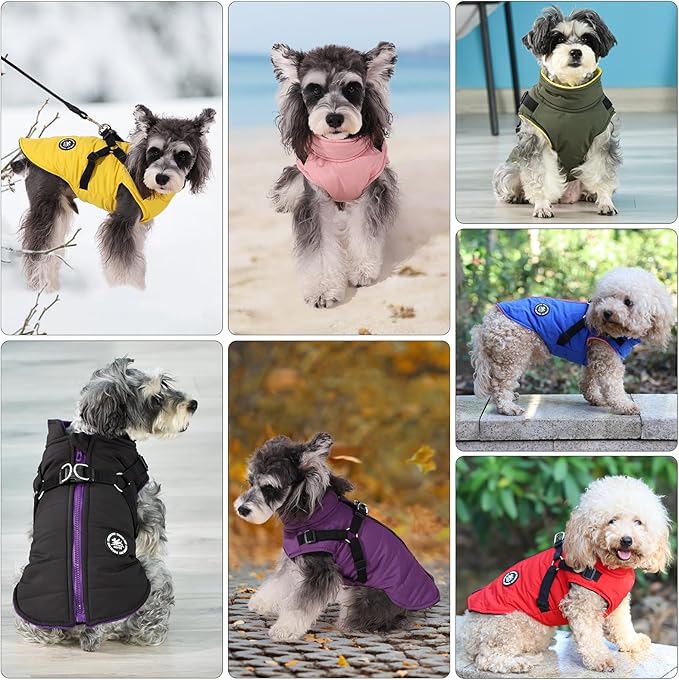 Norbi Dog Coat - Winter Jacket with Built-In Harness, Adjustable Warm Dog Coats for Small, Medium, Large Dogs - Cold Weather Providers