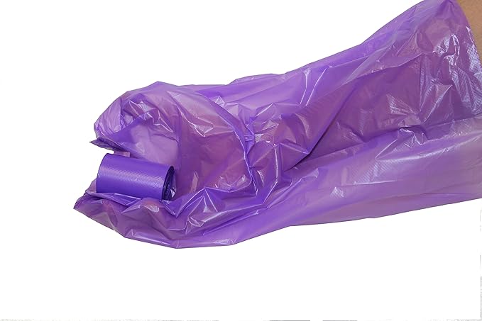120 Easy Open & Strong Leak-Proof Poop Bags Dog Waste Bags 13.25 x 9" Made in USA .Bags are easier to tie than standard 12 inch bags (Purple)