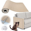 Cat Scratch Furniture Protector - 158" x 17" Trimmable Self-Adhesive Cats Claws Scratch Pads, DIY Cat Climbing Couch Protector for Scratch Post Cat Tree Replacement Indoor (Khaki)