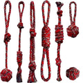7 Pack Dog Rope Toys for Large Dogs - Colorful Red Blue Yellow Braided Rope Toys, Durable Dog Chew Toys for Aggressive Chewers