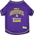 NFL Minnesota Vikings Dog T-shirt Large. - Licensed Shirt for Pets Team Colored with Team Logos- Premium Stretchable Materials for the comfort of your Dog & Cat
