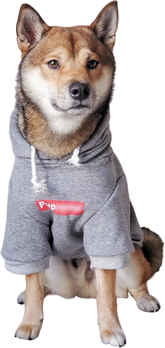 ChoChoCho Pup Dog Hoodie, Cat Hoodies - Stylish Streetwear Sweatshirt, Cotton Pet Clothing for Dog Cat Puppy Small Medium Large (5XL) - Gray