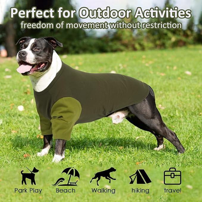 IKUPUKO 2 Pack Dog T-Shirts for Extra Large Dogs Soft Breathable Cotton Shirt Shedding Control Clothes for Great Dane, Summer Hot Weather Walking, Seaside, Park Play, XXXXXL