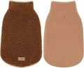 cyeollo Fleece Dog Jacket Reversible Turtleneck Furry Sweater Thick Dog Clothes for Winter Warm Cold Weather Coats for Small Medium Dogs Apparel, Brown, XL
