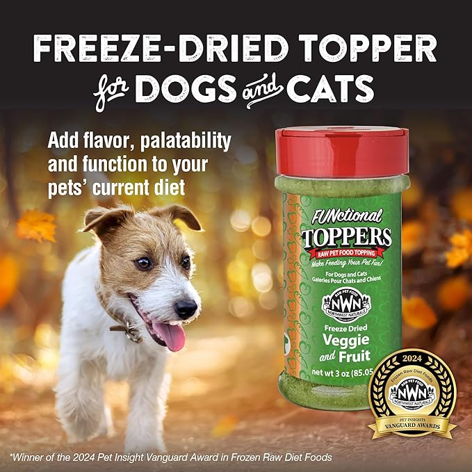 Northwest Naturals Freeze-Dried Veggie & Fruit Functional Topper - for Dogs & Cats - Healthy, Limited, Human Grade Ingredients, All Natural, Proudly Made in USA, 5 Oz (Pack of 2)