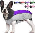 Dog Coat, Waterproof Ripstop Dog Winter Jacket with Leash Hole, Reflective Adjustable Warm Pet Fleece Snow Sweater for Small Medium Large Dogs - Purple, L