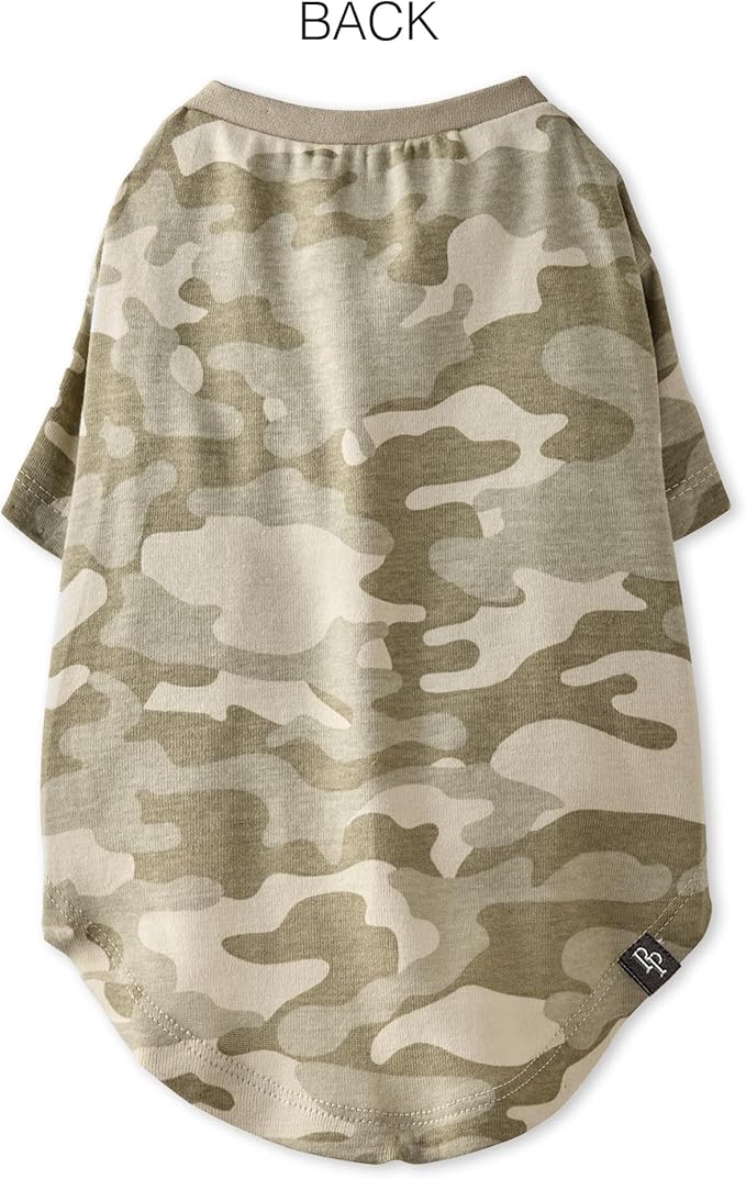 Toby II - The Perfect Tee, 3 Pack Short Sleeve Pet T-Shirt 100% Organic Cotton Tees Clothes for Small, Medium, Large Dogs, Sage Camo, X-Small