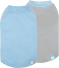 KYEESE 2Pack Dog Shirts Waffle for Small Dogs Stretchy Pet T-Shirts Lightweight Dog Tank Top Sleeveless Dogs Vest Breathable, X-Large, Blue+Grey