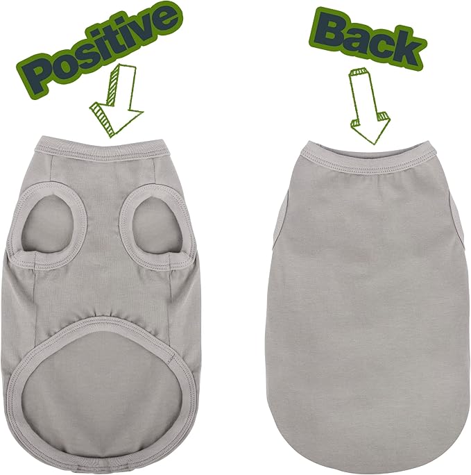 Paiaite 6 Pieces Plain Dog Shirt Sleeveless Puppy Cotton Dog Shirts Breathable Pet Apparel Tank Top Colorful Puppy Sweatshirt Clothes for Small Medium Dogs L