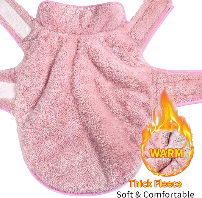 Malier Dog Winter Coat, Reversible Fleece Dog Cold Weather Coats, Windproof Warm Snow Puppy Jacket Vest Pet Clothes for Small Medium Large Dogs (Pink, XXX-Large)