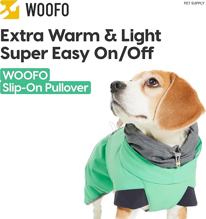 Dog Slip-on Winter Coat, Warm,Lightweight, Adjustable and Easy to Wear for Cold Weather | Waterproof & Windproof Padded Dog Winter Jacket (Winter Green, XS)