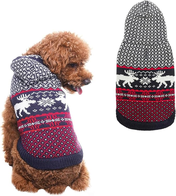 SCENEREAL Dog Sweater for Large Sized Dogs Girl Boy, Turtleneck Pullover Winter Puppy Clothes, Christmas Outfits, Pet Sweatshirt Apparel Knitwear for Golden Retriever, Labrador, Rottweiler, L