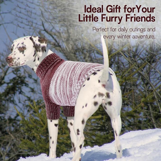 Queenmore Pullover XL Dog Sweater,Classic Turtleneck Warm Pet Sweater with Leash Hole for Dog Girls Boys,Winter Knitwear Clothes for Dachshund,Corgi,French Bulldog(Purple,XL)