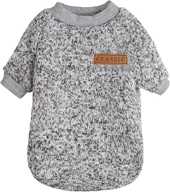 Jecikelon Dog Clothes Dogs Sweater Soft Puppies Clothing Winter Puppy Sweaters Warm Outfit for Dogs Small XXS XS Cat Apparel (X-Large, Grey)