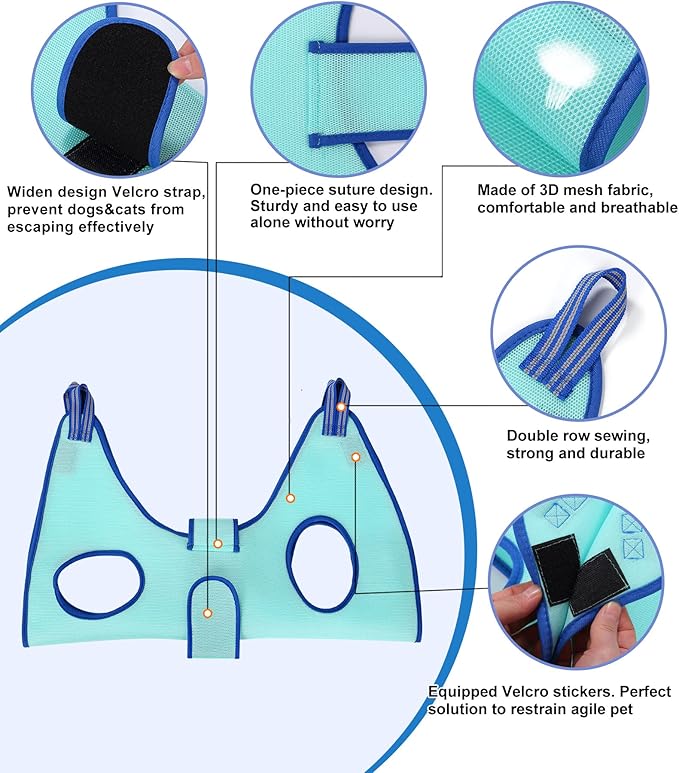 Dog Pet Grooming Hammock,S Hanging Harness for Nail Clipping,Trimming Cutting Hammock, Sling Holder Helper for Small Dogs, Grooming Restraint Bag with Wide Strap Sewed